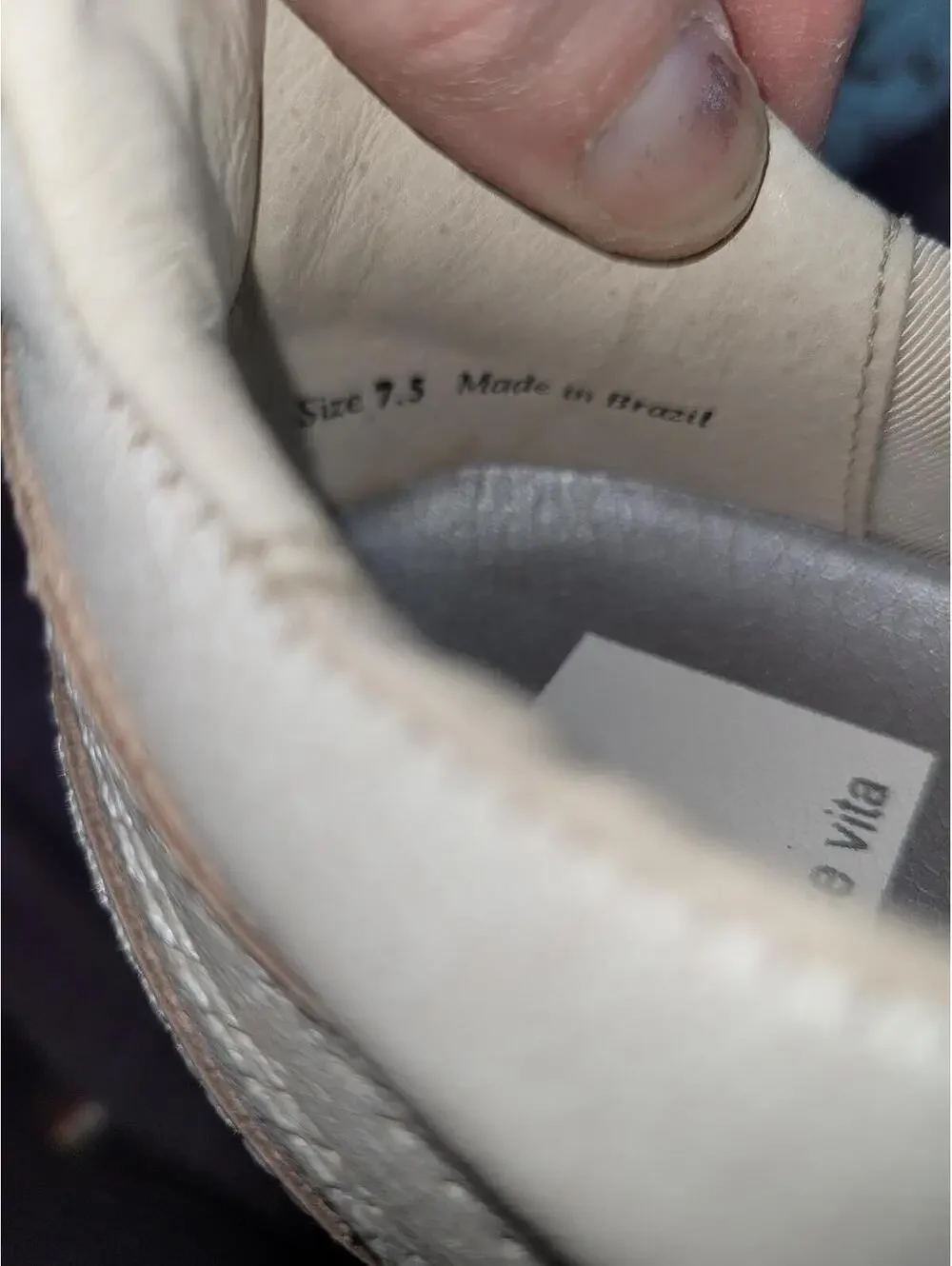 Dolce Vita Women’s Laini Off Whitecrackled Leather Sz 7.5 Med NWBox MSRP $140